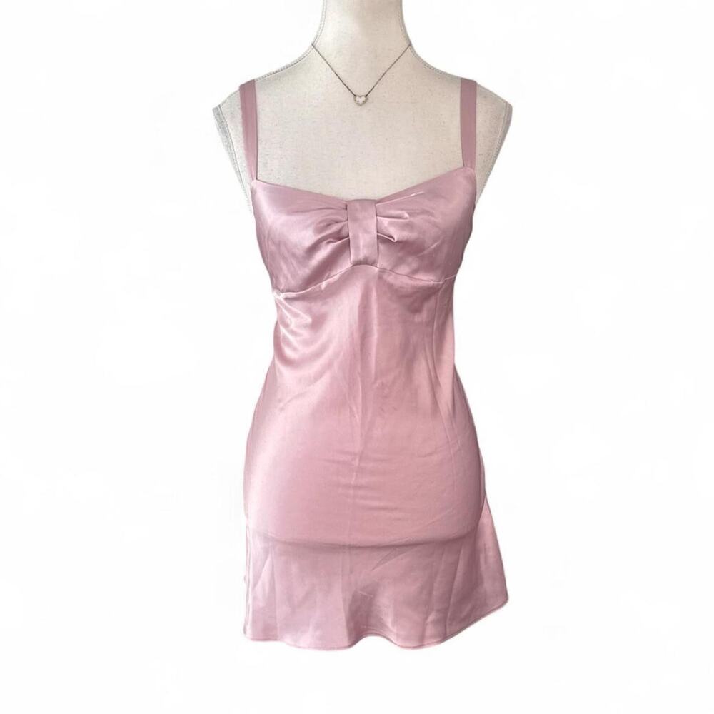 Y2K Victoria's Secret Angel pink satin mini dress bow size S